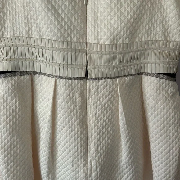 BCBGMaxAzria Strapless Leather Rosette Cocktail Party Dress, EC, Bone, Size 10 - Picture 8 of 9